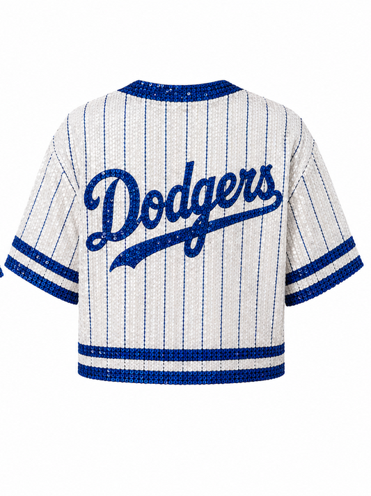 *preorder* Brooklyn Dodgers Pinstripe Sequin Open Front Jersey