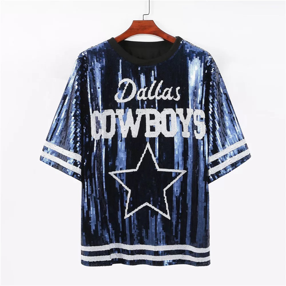 sequin dallas cowboy dress Sequin Dallas Cowboy Jersey Dress, Game Day, NFL Jersey Dress Gi Gi's Boutique