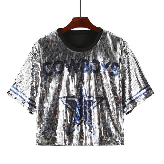 SILVER COWBOYS SEQUIN SHIRT