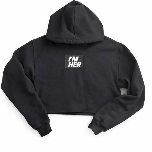 I'M HER CROP HOODIE- PVC PATCH