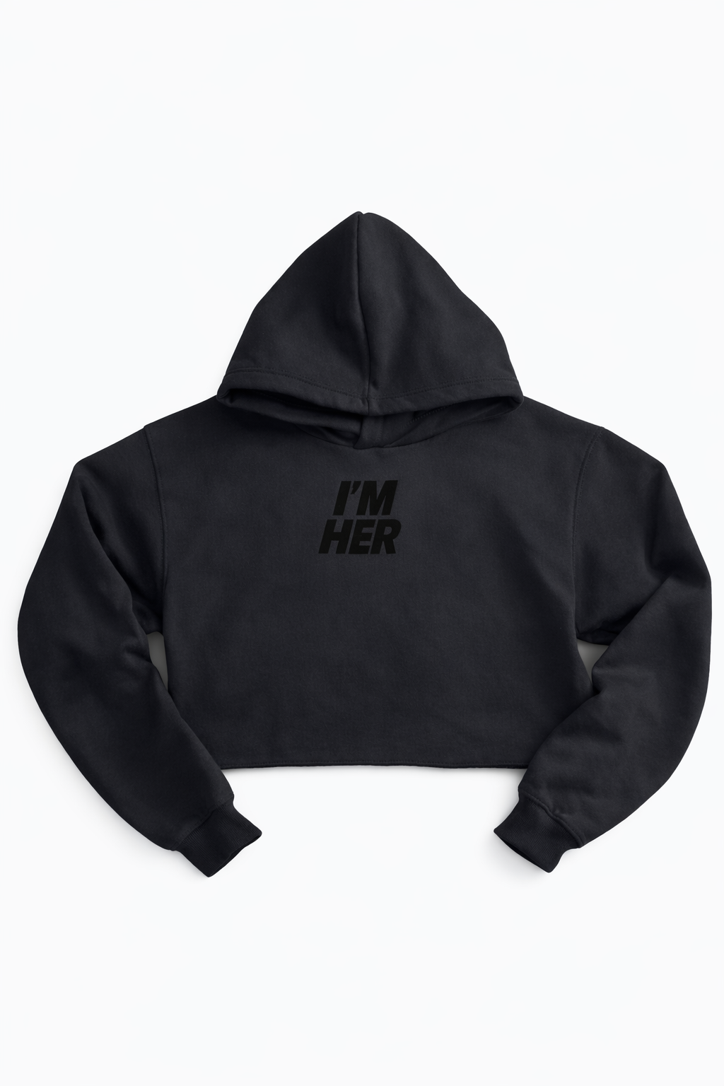 I'M HER CROP HOODIE- STACKED LOGO