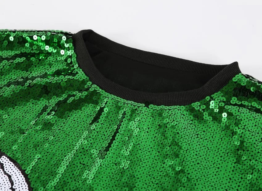 Throwback Kelly Green Eagles Sequin Dress