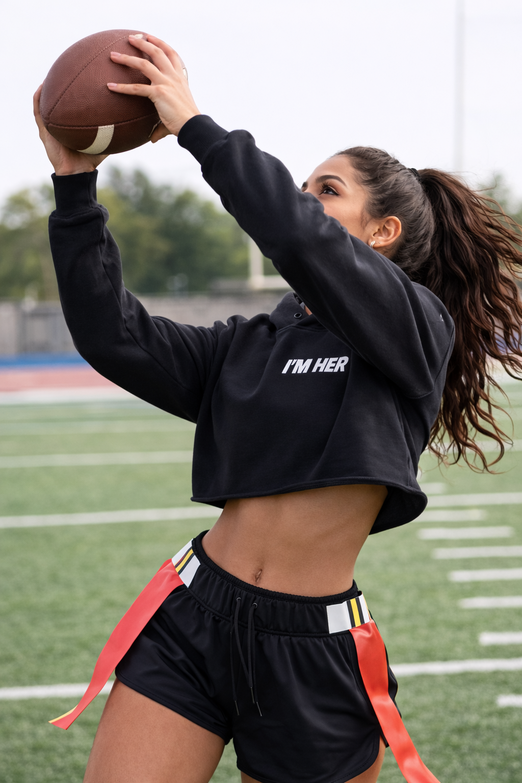 I'M HER CROP HOODIE- Side by Side Logo