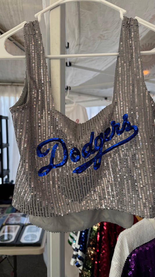 Dodger Crop Sequin Top